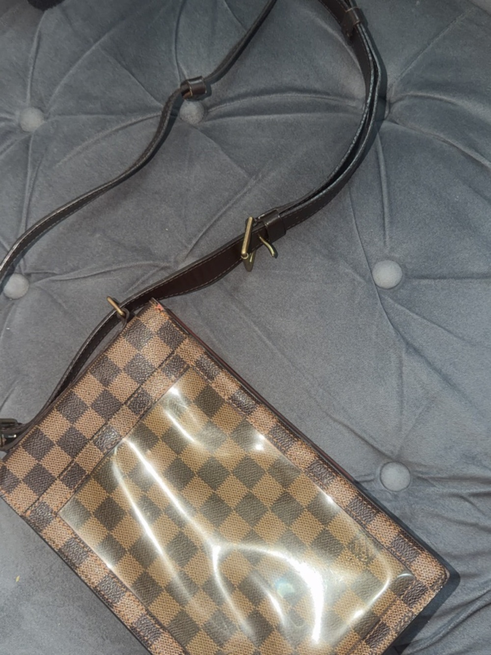 Louis Vuitton Brown Damier Ebene Messenger Bag with Dark Brown Strap - Picture 2 of 4